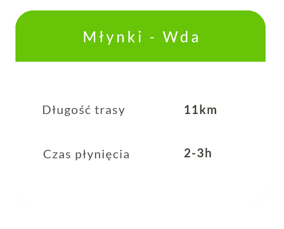 spływy jednodniowe Młynki - Wda